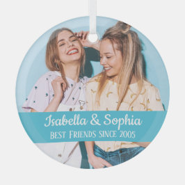 最高の友より永遠モダンBFFフォトトレンディーグラス ガラスオーナメント