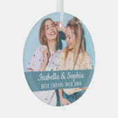 最高の友より永遠モダンBFFフォトトレンディーグラス ガラスオーナメント (正面右)