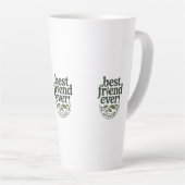 最高の友よ！承認済文字デザイン- カフェラテマグ (右アングル)