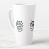 最高の友よ！承認済文字デザイン- カフェラテマグ (左アングル)