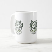 最高の友よ！承認済文字デザイン- コーヒーマグカップ (正面左)