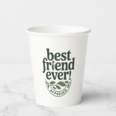 最高の友よ！承認済文字デザイン- 紙コップ (裏面)