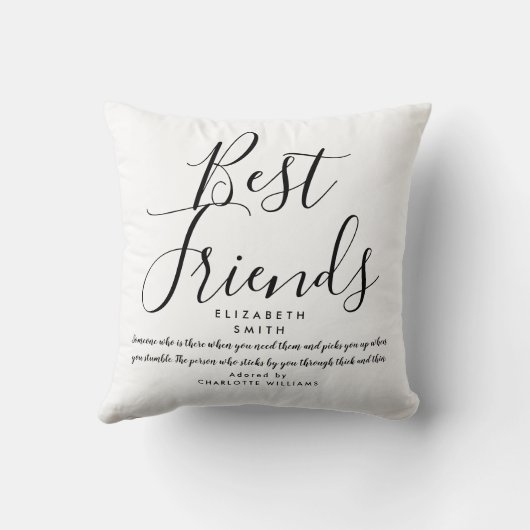 最高の友エレガントよモダンのスクリプト引用文 クッション (裏面)