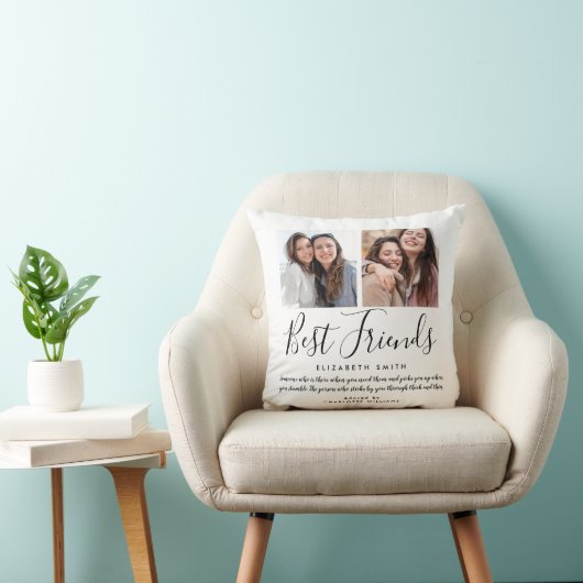 最高の友エレガントよモダンScript引用文写真 クッション (椅子)