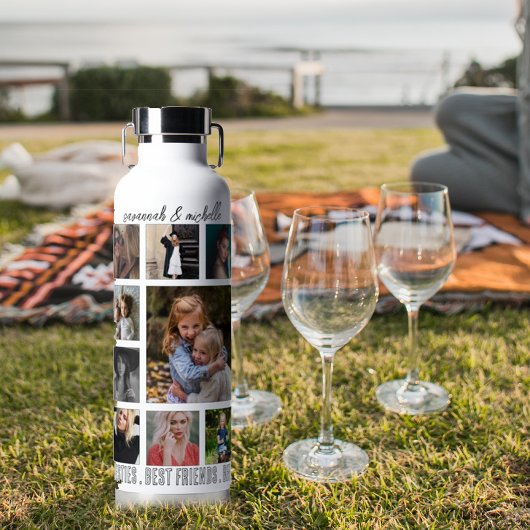 最高の友カスタマイズ人の写真コラージュ ウォーターボトル