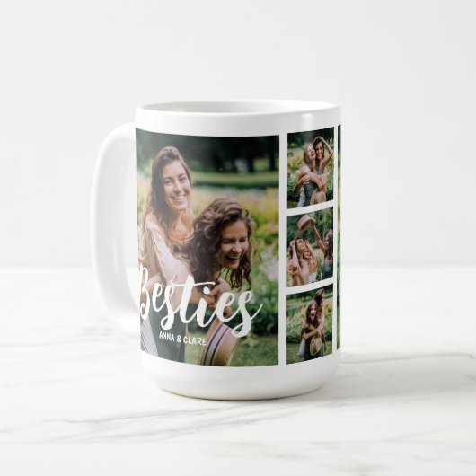 最高の友カスタマイズ人の写真コラージュ コーヒーマグカップ (正面左)