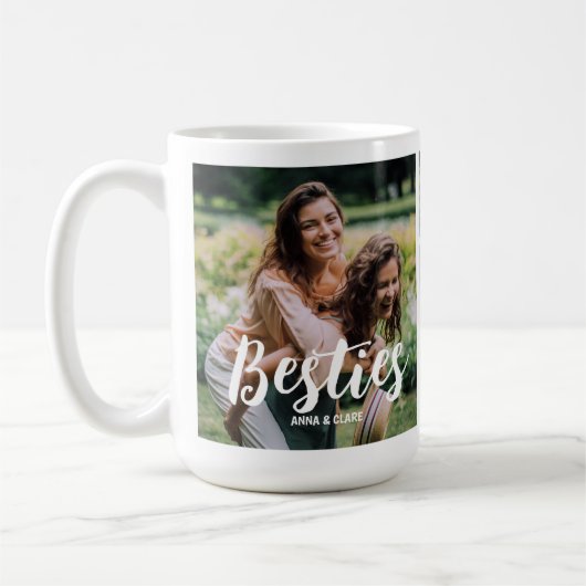 最高の友カスタマイズ人の写真コラージュ コーヒーマグカップ (左)