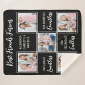 最高の友ギフト友情カスタム詩5写真 シェルパブランケット (正面(横))