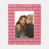 最高の友スタイリッシュ達BFFピンクの友情の写真 フリースブランケット (正面)