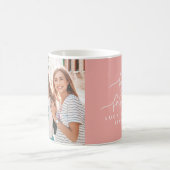 最高の友ハートスクリプトフォトエレガント赤面ピンク コーヒーマグカップ (中央)