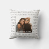 最高の友パーソナライズされた人写真 クッション (裏面)