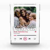 最高の友パーソナライズされた曲硝子アートカバー フォトブロック (正面)