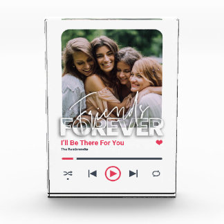 最高の友パーソナライズされた曲硝子アートカバー フォトブロック