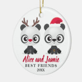 最高の友パーソナライズされた達 セラミックオーナメント (左)