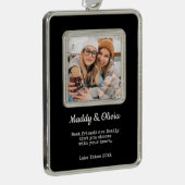 最高の友モダン人写真コラージュ | BFFクリスマス シルバープレートフレームオーナメント (右)