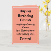 最高の友人おもしろい誕生日カード カード (黄色い花)