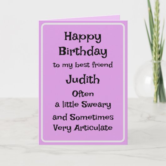 最高の友人おもしろい誕生日カード カード (正面)