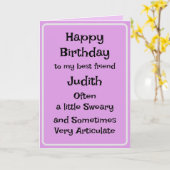 最高の友人おもしろい誕生日カード カード (黄色い花)