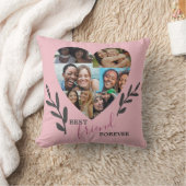 最高の友人の永遠ハート写真コラージュ引用文 クッション (ブランケット)