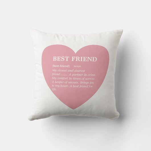 最高の友人の永遠ハート写真コラージュ引用文 クッション (裏面)