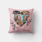 最高の友人の永遠ハート写真コラージュ引用文 クッション (正面)