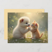 最高の友人よ与えよ私5 – かわいい子犬と子猫 ポストカード (正面/裏面)