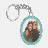 最高の友人カスタムの写真ブルーを作成 キーホルダー (正面左)