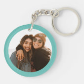 最高の友人カスタムの写真ブルーを作成 キーホルダー (裏面)