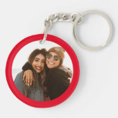 最高の友人カスタムの写真自分の赤を作成 キーホルダー (裏面)