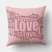 最高の友人ピンクラブタイポグラフィ模様 クッション (裏面)