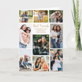 最高の友人写真コラージュのカスタマイズ可能メッセージ カード (正面)