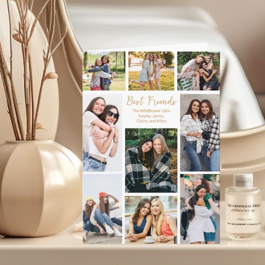 最高の友人写真コラージュのカスタマイズ可能メッセージ カード