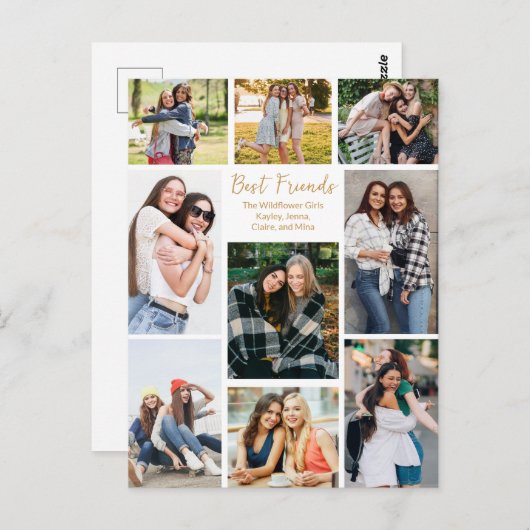 最高の友人写真集かわいいパーソナライズされた ポストカード (正面/裏面)