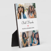 最高の友人4枚の写真と書道をカスタム複数用意 フォトプラーク (側面)