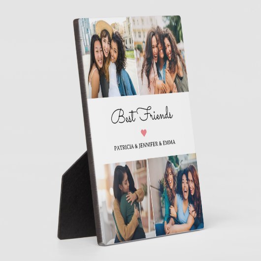 最高の友人4枚の写真と書道をカスタム複数用意 フォトプラーク (側面)