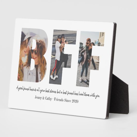 最高の友人BFFフォトコラージュベッテシンプルィ引用文 フォトプラーク (側面)