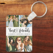 最高の友人BFFフォトコラージュ最高のフォン永遠 キーホルダー (裏面)