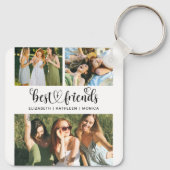 最高の友人BFFフォトコラージュ最高のフォン永遠 キーホルダー (裏面)
