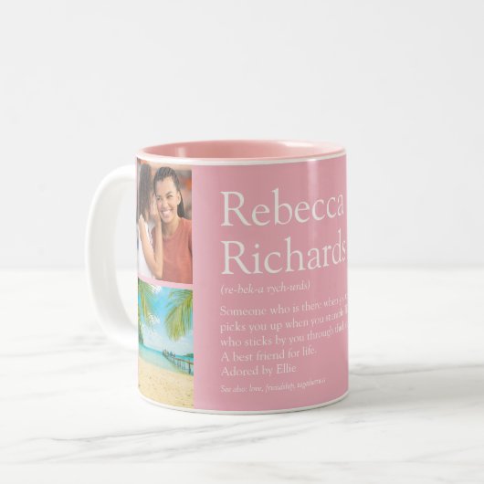 最高の友人BFFベッティ定義フォトピンク ツートーンマグカップ (正面左)