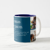 最高の友人BFF定義フォトコラージブルー ツートーンマグカップ (正面右)