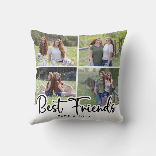 最高の友友スタイリッシュ友の写真コラージュ クッション (裏面)