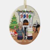 最高の友友ポートレートパーソナライズされた- Christmas Gift セラミックオーナメント (右)