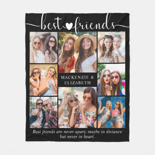 最高の友友引用文フォトコラージュカスタム フリースブランケット (正面)