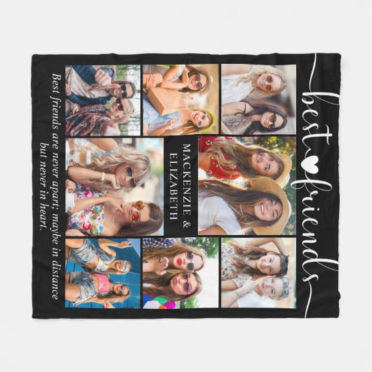 最高の友友引用文フォトコラージュカスタム フリースブランケット (正面(横))