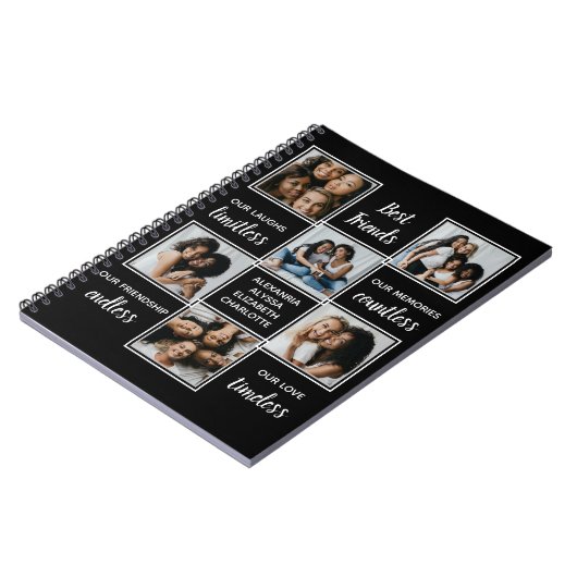 最高の友友引用文ユニーク写真コラージュ ノートブック (左側)