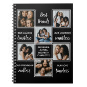 最高の友友引用文ユニーク写真コラージュ ノートブック (正面)