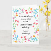 最高の友友誕生日の友だち感謝フローラ カード (黄色い花)