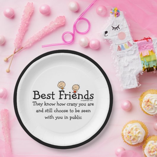 最高の友達がカワイトなおもしろい紙プレート ペーパープレート (パーティー)