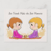 最高の友達が最高の思い出を作る かわいいポストカード ポストカード (正面)