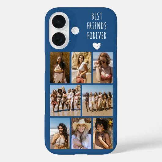 最高の友達だよ 8枚の写真 青 Case-Mate iPhoneケース (裏面)